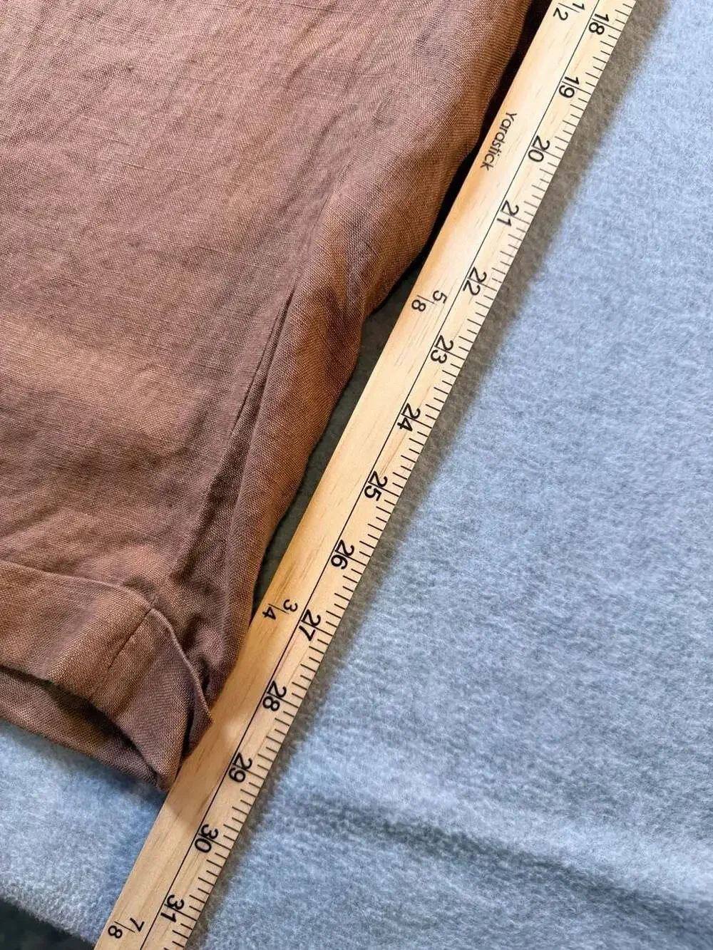 Syllables 100% Linen Brown Pleated Trousers Pants Size 34